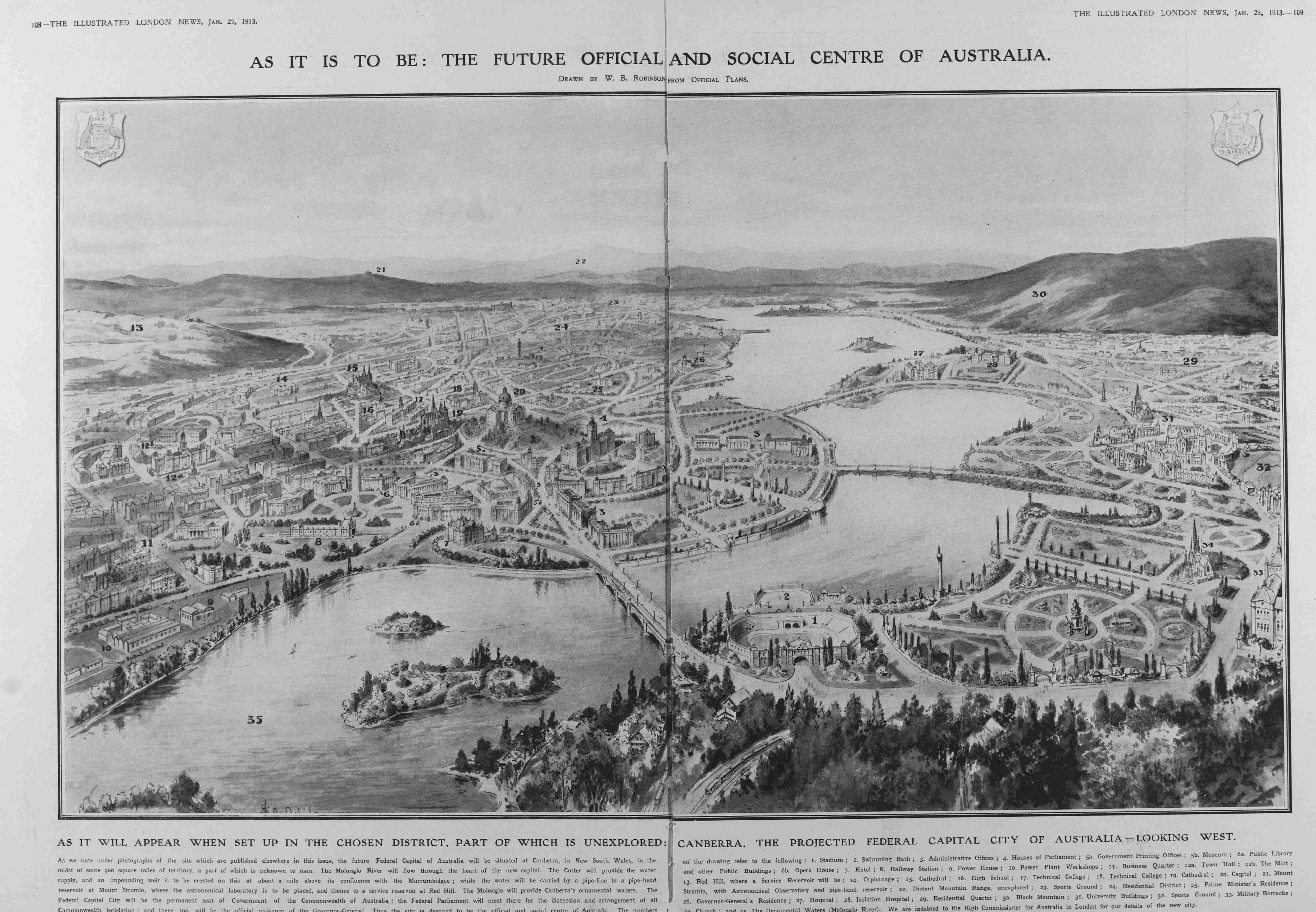 1913 plans for Canberra
